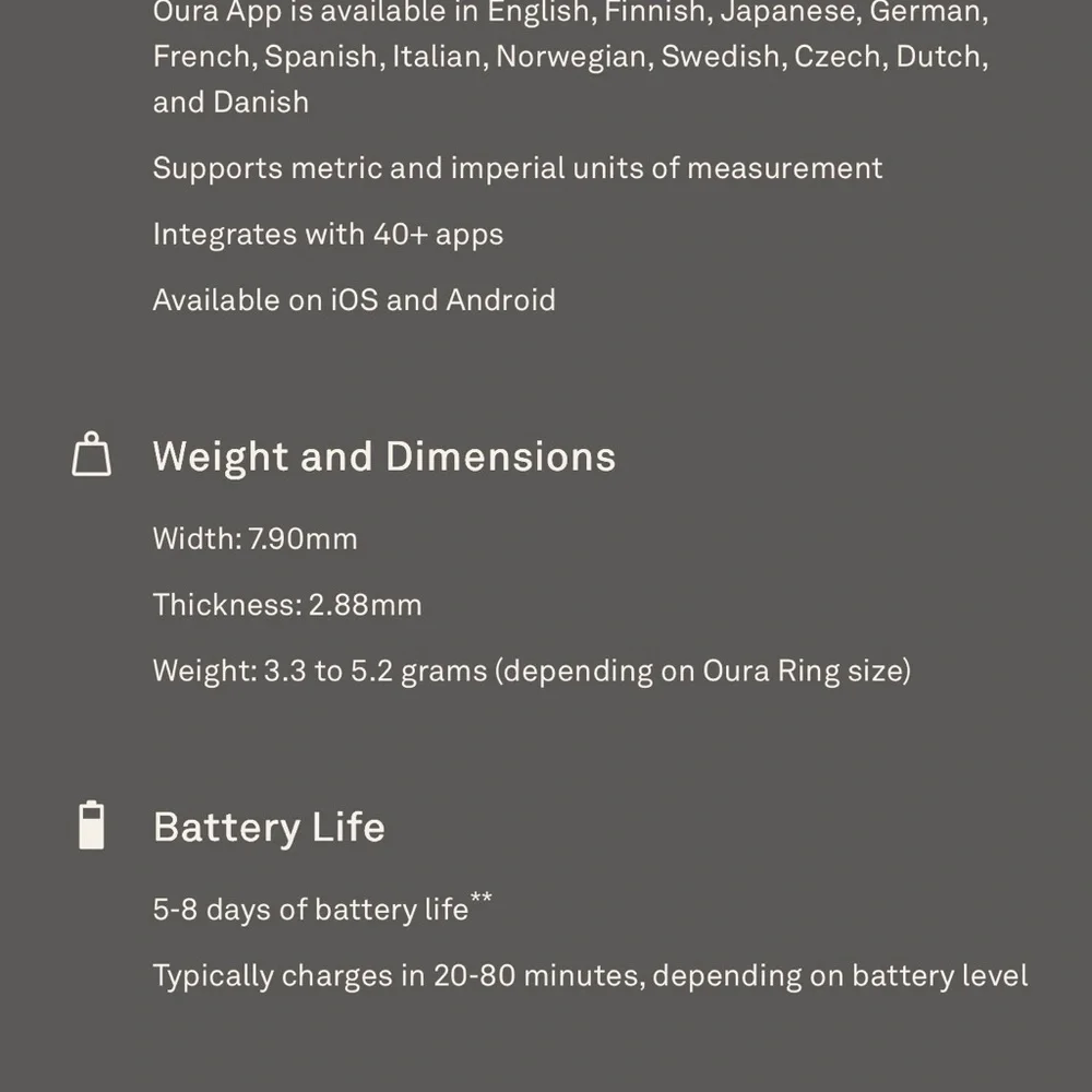 Oura Ring Stealth Black Gen 4 Sz. 14 - Picture 5 of 6